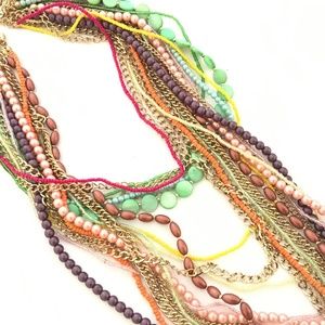 SEQUIN Layered Multi-Strand Festival Bead Necklace